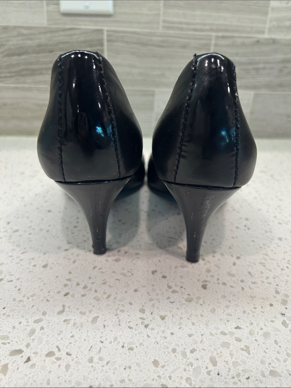 Coach Black Leather Women's Pumps with Silver Hardware, Wanda Sz 8 - Picture 3 of 6